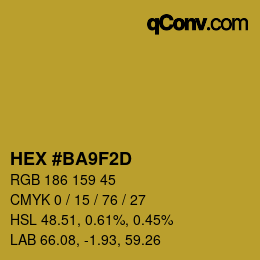 カラーコード: HEX #BA9F2D | qconv.com