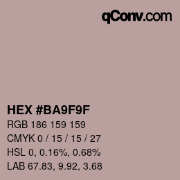 Color code: HEX #BA9F9F | qconv.com