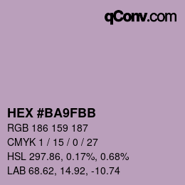 Color code: HEX #BA9FBB | qconv.com