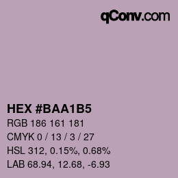 Código de color: HEX #BAA1B5 | qconv.com