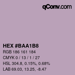 颜色代码: HEX #BAA1B8 | qconv.com