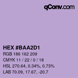 Color code: HEX #BAA2D1 | qconv.com