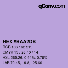 カラーコード: HEX #BAA2DB | qconv.com