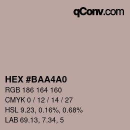 Color code: HEX #BAA4A0 | qconv.com