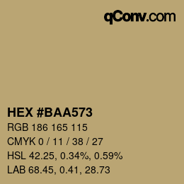 颜色代码: HEX #BAA573 | qconv.com