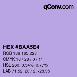 Código de color: HEX #BAA5E4 | qconv.com