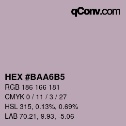 Color code: HEX #BAA6B5 | qconv.com