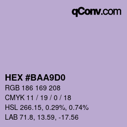 Código de color: HEX #BAA9D0 | qconv.com