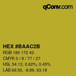 カラーコード: HEX #BAAC2B | qconv.com