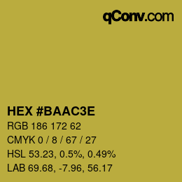 カラーコード: HEX #BAAC3E | qconv.com
