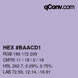 Color code: HEX #BAACD1 | qconv.com