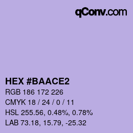 颜色代码: HEX #BAACE2 | qconv.com