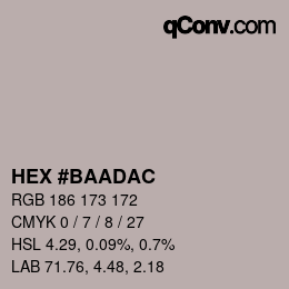 Color code: HEX #BAADAC | qconv.com