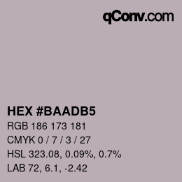 颜色代码: HEX #BAADB5 | qconv.com