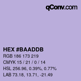 カラーコード: HEX #BAADDB | qconv.com