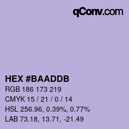 Color code: HEX #BAADDB | qconv.com