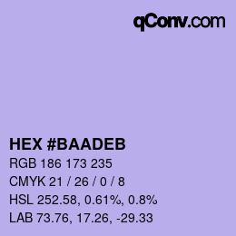 カラーコード: HEX #BAADEB | qconv.com