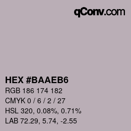 Color code: HEX #BAAEB6 | qconv.com