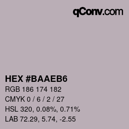 カラーコード: HEX #BAAEB6 | qconv.com