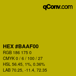 Código de color: HEX #BAAF00 | qconv.com