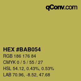 Color code: HEX #BAB054 | qconv.com