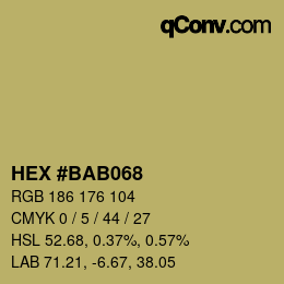 Color code: HEX #BAB068 | qconv.com