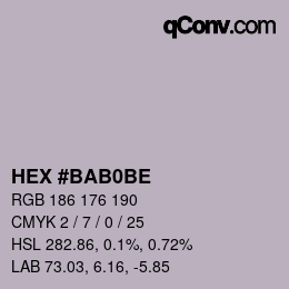 カラーコード: HEX #BAB0BE | qconv.com