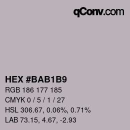 Código de color: HEX #BAB1B9 | qconv.com