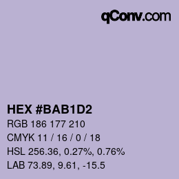 Farbcode: HEX #BAB1D2 | qconv.com