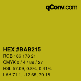 Color code: HEX #BAB215 | qconv.com