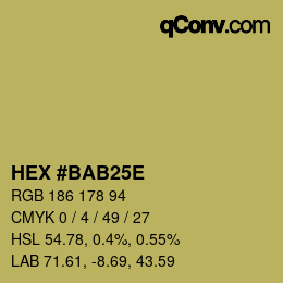 Color code: HEX #BAB25E | qconv.com