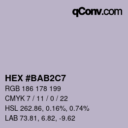 Color code: HEX #BAB2C7 | qconv.com