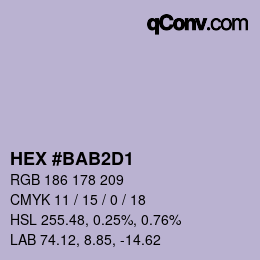 カラーコード: HEX #BAB2D1 | qconv.com