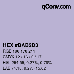 Color code: HEX #BAB2D3 | qconv.com