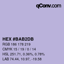 Código de color: HEX #BAB2DB | qconv.com