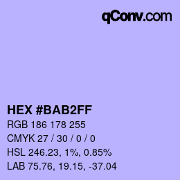 Color code: HEX #BAB2FF | qconv.com