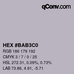 カラーコード: HEX #BAB3C0 | qconv.com