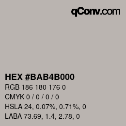 Color code: HEX #BAB4B000 | qconv.com