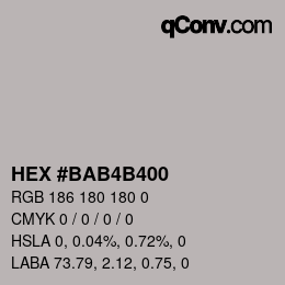 Color code: HEX #BAB4B400 | qconv.com