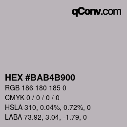 Color code: HEX #BAB4B900 | qconv.com