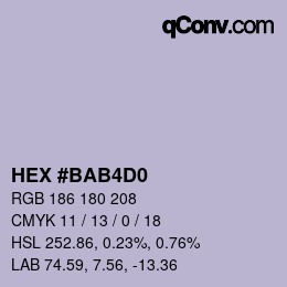 Color code: HEX #BAB4D0 | qconv.com