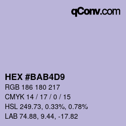 Color code: HEX #BAB4D9 | qconv.com