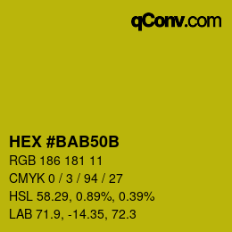 Color code: HEX #BAB50B | qconv.com