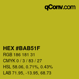 Color code: HEX #BAB51F | qconv.com