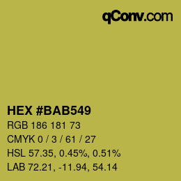 Color code: HEX #BAB549 | qconv.com