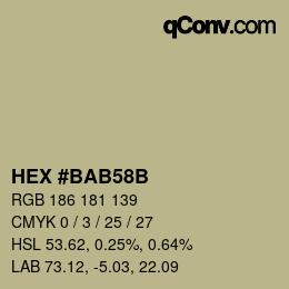 カラーコード: HEX #BAB58B | qconv.com