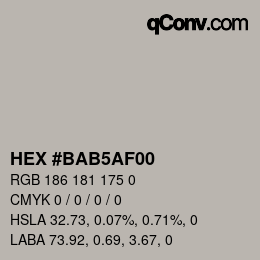 Color code: HEX #BAB5AF00 | qconv.com
