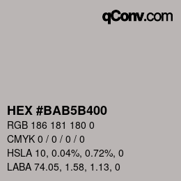 颜色代码: HEX #BAB5B400 | qconv.com