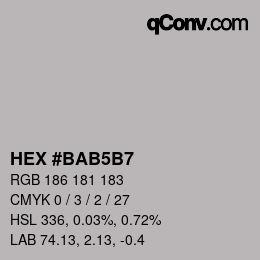 カラーコード: HEX #BAB5B7 | qconv.com