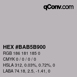 Color code: HEX #BAB5B900 | qconv.com